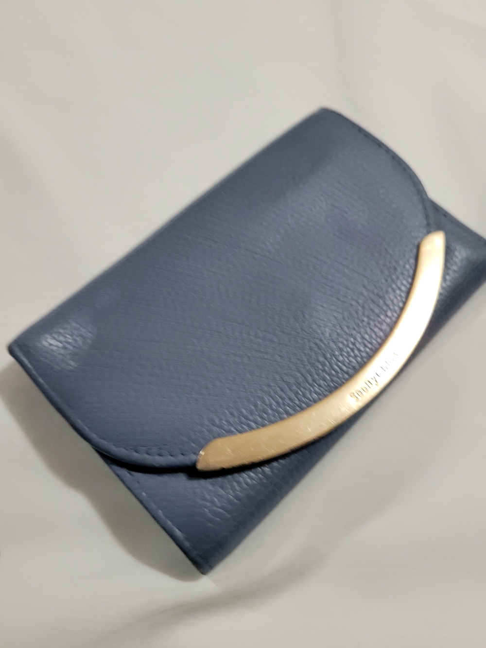 See By Cloe Blue Women’s Leather Wallet with Gold Accent